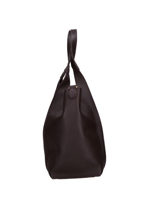 Borsa Drilled Logo Big in pelle LA CARRIE | 142P-CB-146-TBLMARRONE SCURO
